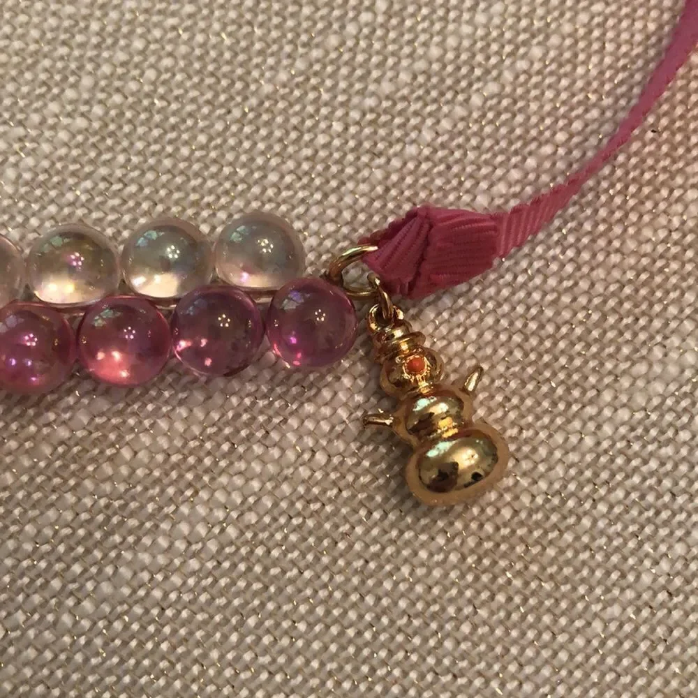 J.Crew Crewcuts | Iridescent Beaded Grosgrain Necklace | 40” Adjustable